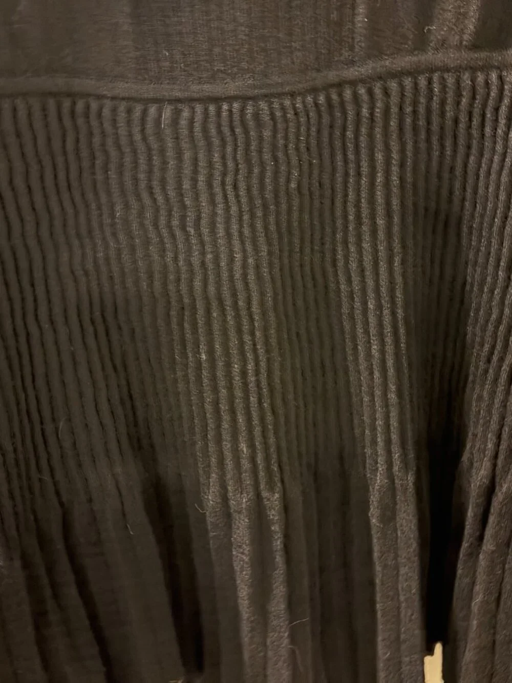 Tory Burch Wool Sweater Dress Large Black White Collar Pleated Knit Dress
